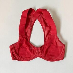 LA FILLE D’O red soft tulle balconette bra